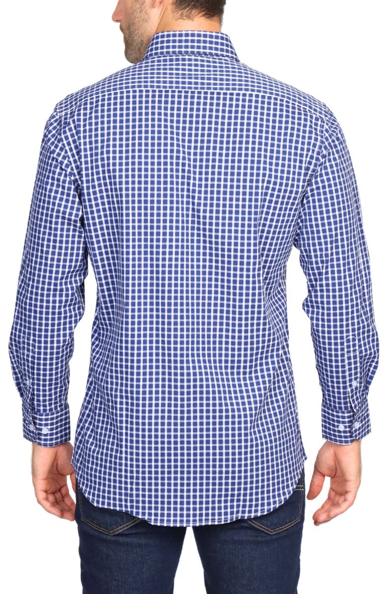 TailorByrd Regular Fit Windowpane Stretch Cotton Button-Down Shirt, Alternate, color,