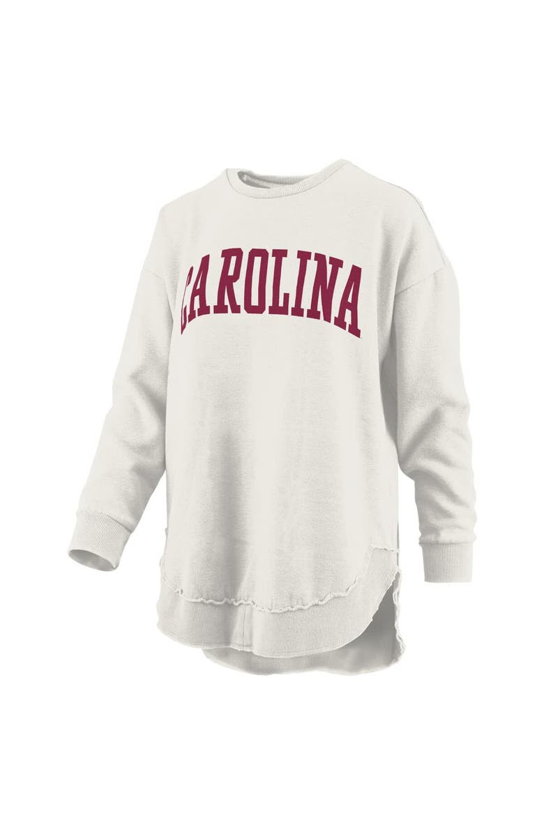 PRESSBOX Women's Pressbox Oatmeal South Carolina Gamecocks Melange Poncho Vintage Fleece Long Sleeve Pullover Sweatshirt, Alternate, color, Oatmeal