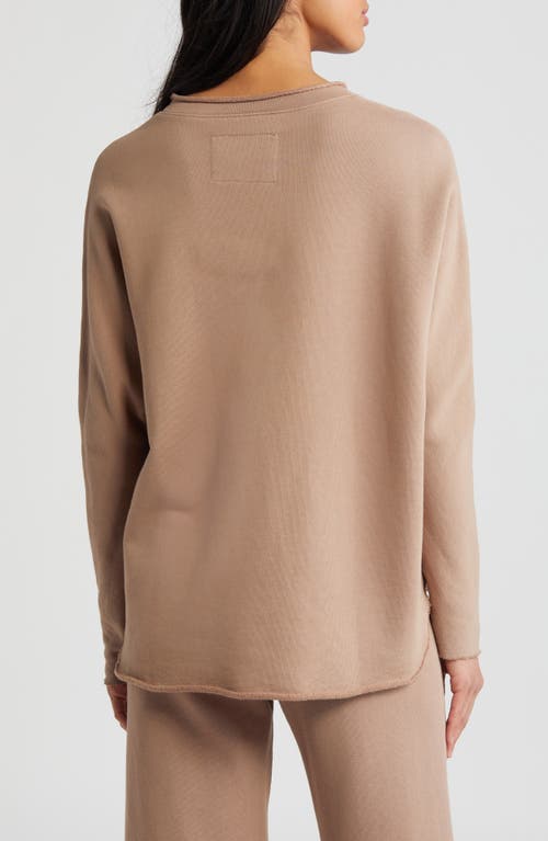 Frank & Eileen Anna Long Sleeve Capelet Sweatshirt in Cappuccino 