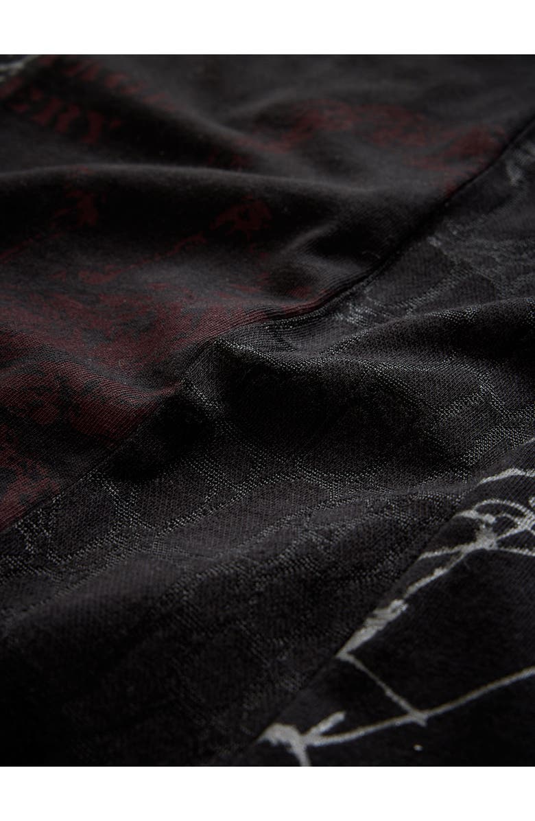 John Varvatos Raw Edge Organic Cotton Graphic T-Shirt, Alternate, color, Black