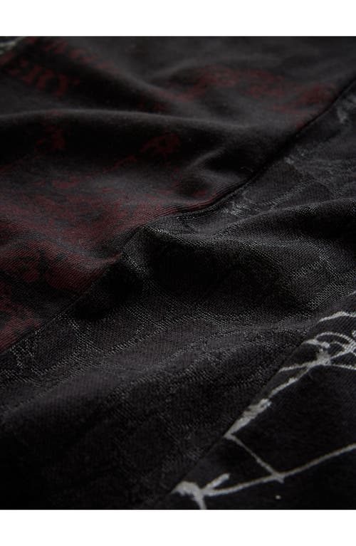 John Varvatos Raw Edge Organic Cotton Graphic T-shirt In Black