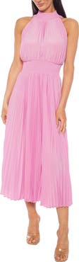 Oleg Cassini Pleated Midi Dress