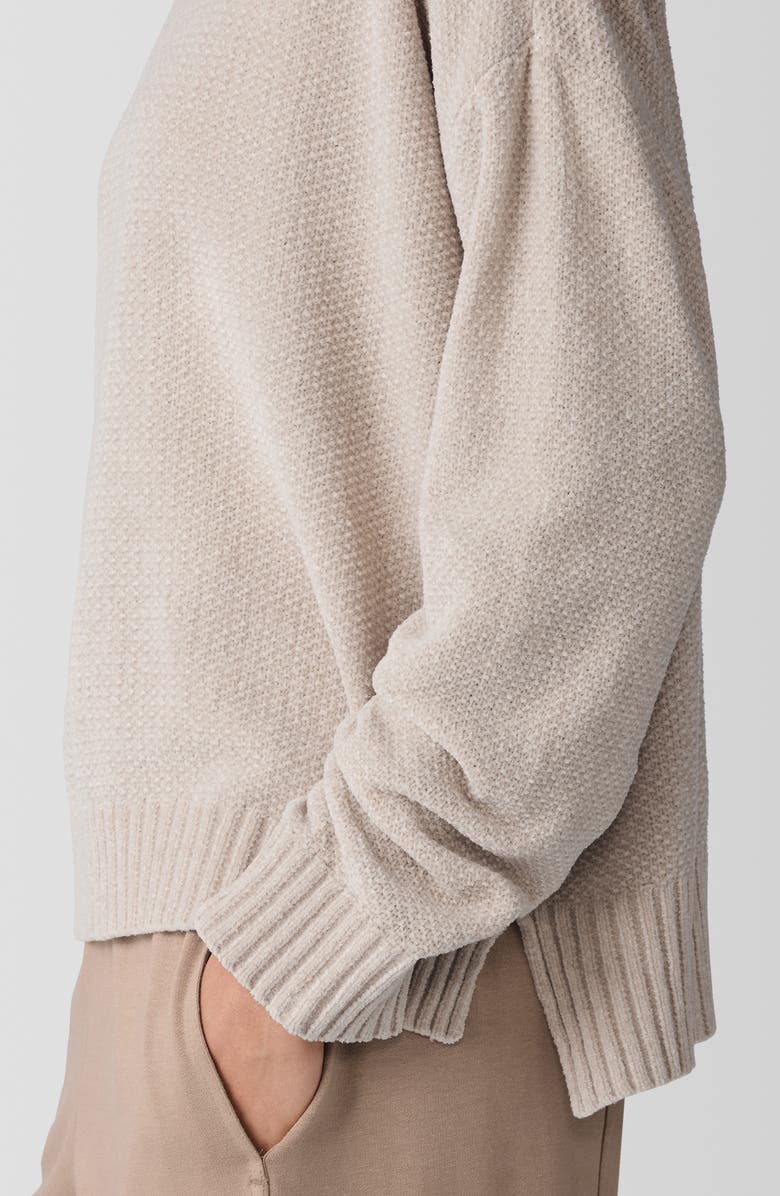 Eileen Fisher Organic Cotton Chenille Sweater, Alternate, color, Almond