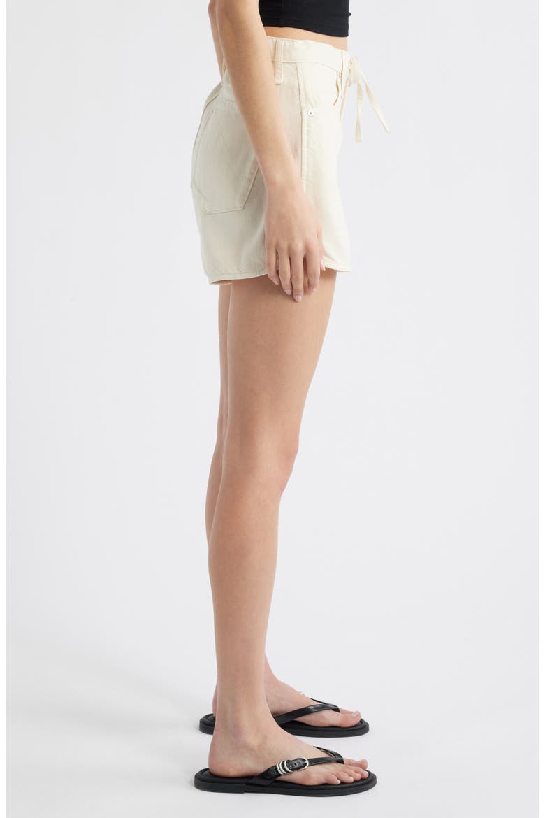 Nolan Drawstring Denim Shorts, Alternate, color, ECRU