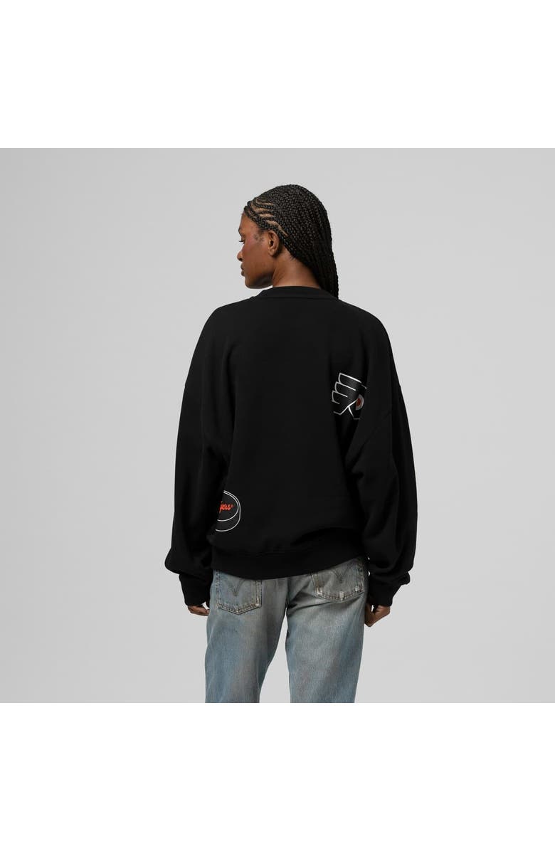 Mitchell & Ness Women's Mitchell & Ness Black Philadelphia Flyers Vintage Crewneck Sweatshirt, Alternate, color, Black