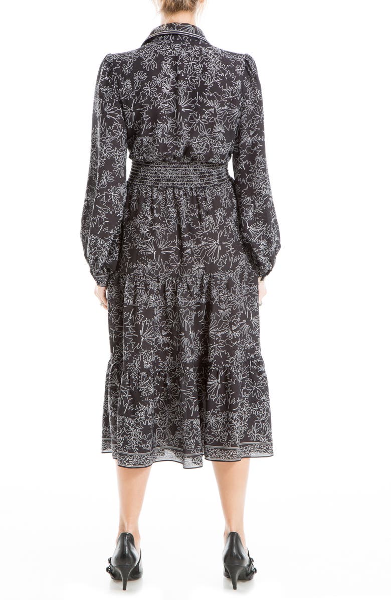 MAX STUDIO Long Sleeve Tiered Midi Shirtdress, Alternate, color, 