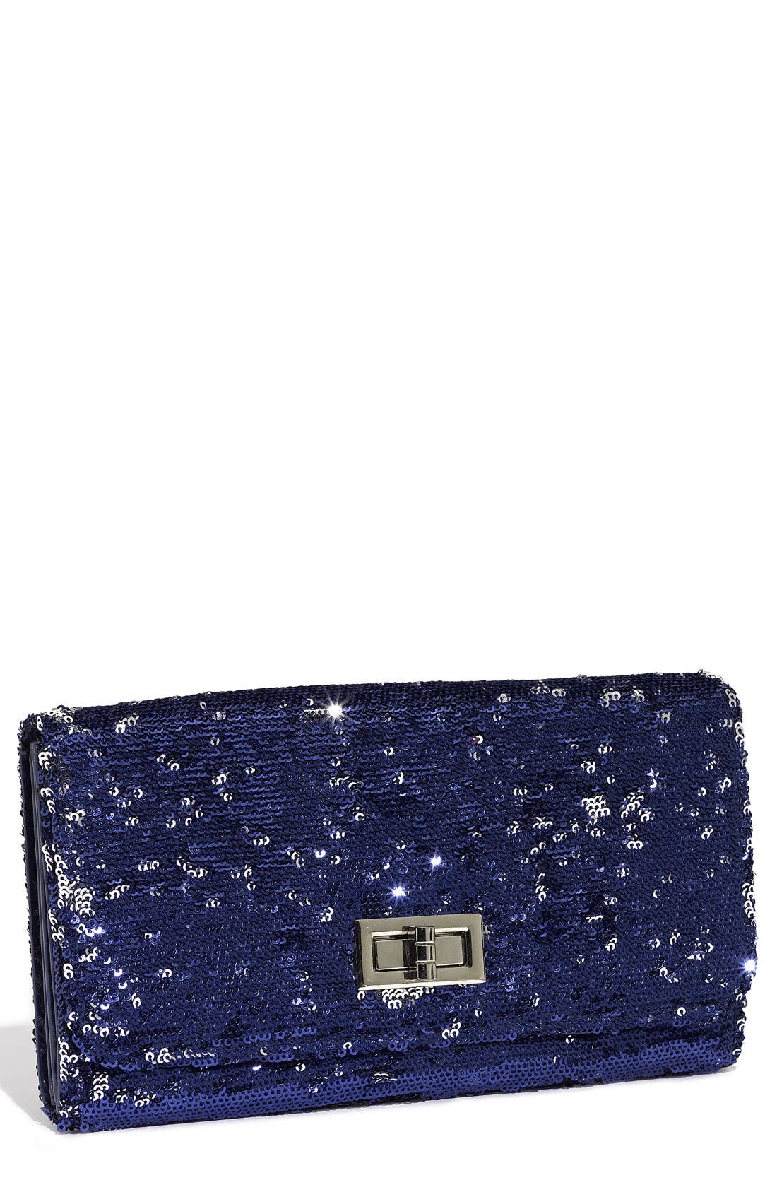 Sequin Clutch, Main, color, NAVY BLUE