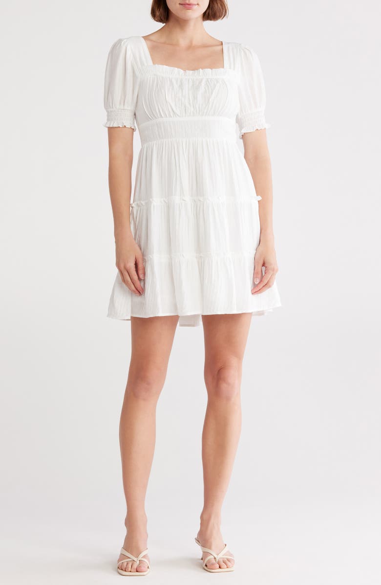 Blu Pepper Puff Sleeve Minidress, Main, color, 