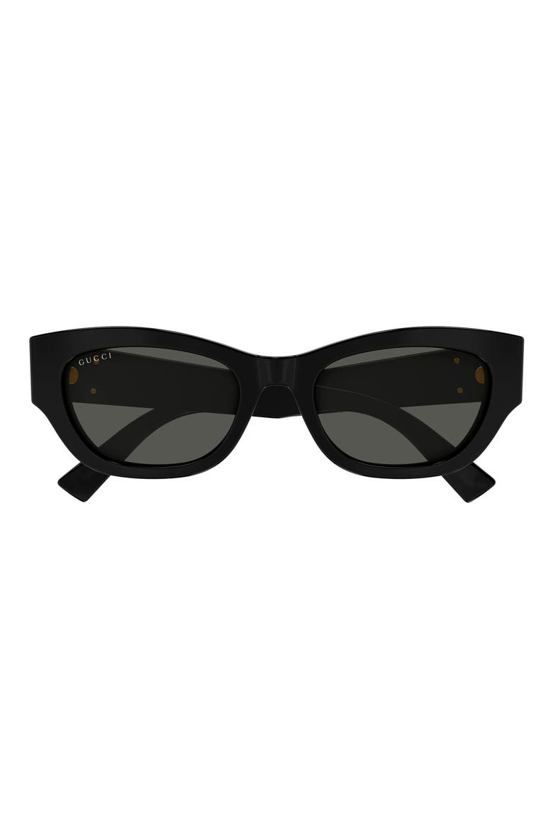 53mm Cat Eye Sunglasses, Main, color, BLACK