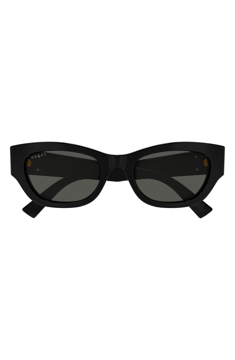 Gucci 53mm Cat Eye Sunglasses, Main, color, Black
