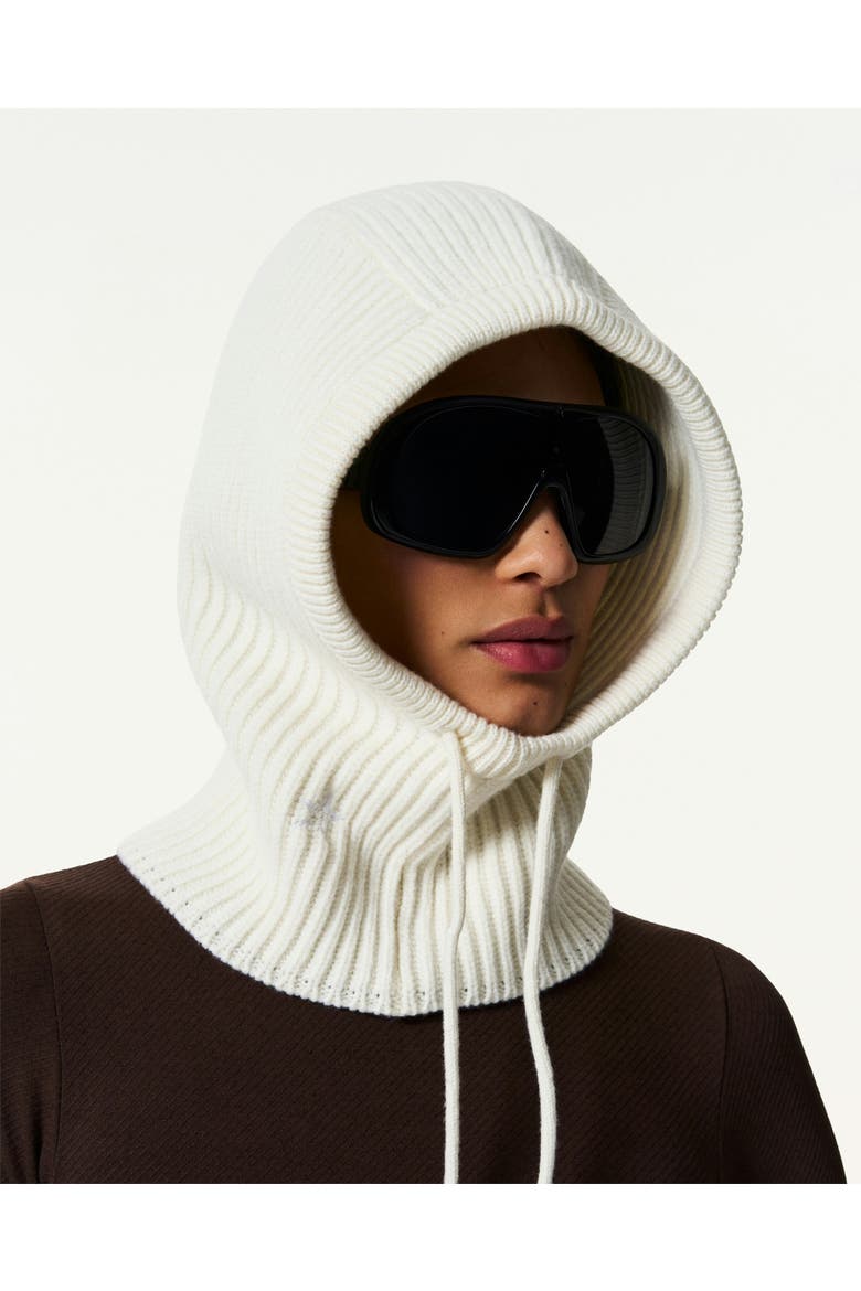 Wool & Cashmere Cable-knit Hood, Alternate, color, Snow White