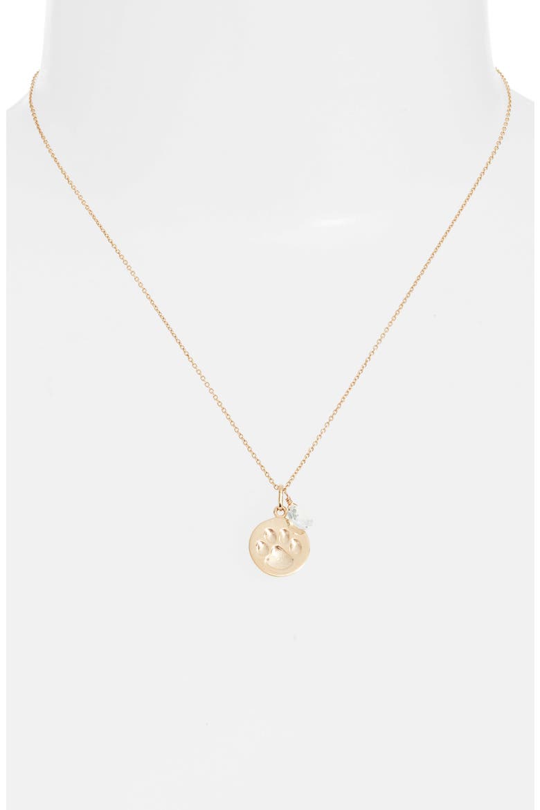 Paw Pendant Necklace, Alternate, color, GOLD