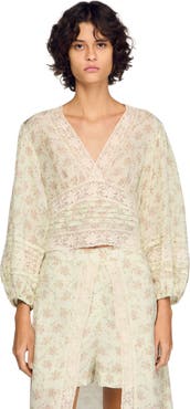 SANDRO Floral crop top