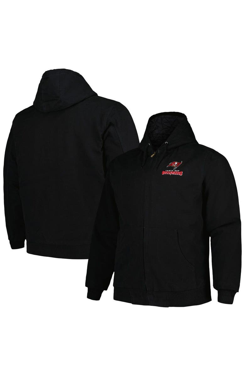 DUNBROOKE Men's Dunbrooke Black Tampa Bay Buccaneers Big & Tall Dakota Canvas Hoodie Full-Zip Jacket, Main, color, Black