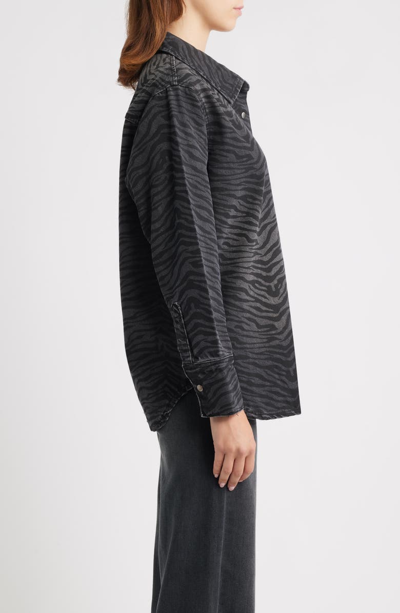 PTCL Ainhoanon Zebra Print Denim Shacket, Alternate, color, Zebra Black Wash