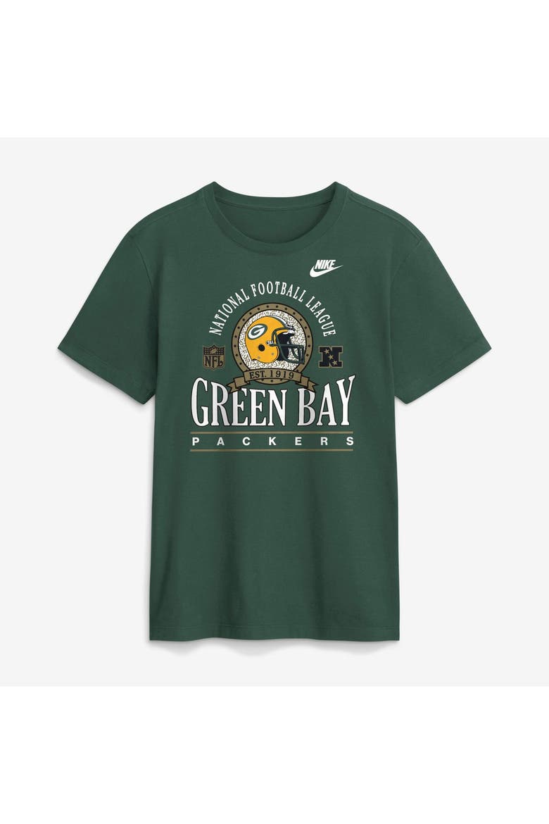 Men's Nike Green Green Bay Packers Rewind Team Spirit Essential Cotton T-Shirt, Main, color, Green