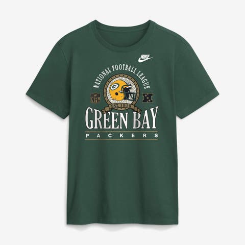 Men's Nike Green Green Bay Packers Rewind Team Spirit Essential Cotton T-Shirt