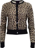 Lords of Harlech Leopard Womens Cropped Cardigan
