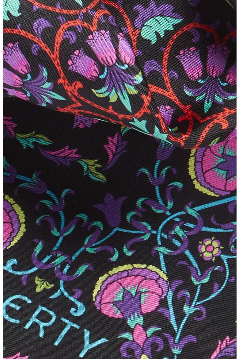 Lodden Floral Silk Scarf, Alternate, color, BLACK