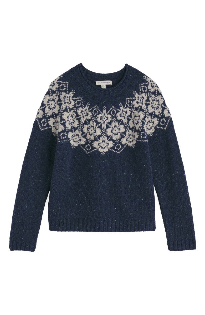 Seasalt Cornwall Johanna Fair Isle Merino Wool Blend Sweater, Alternate, color, Helianthus Maritime Limestone