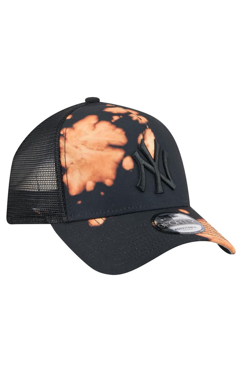 New Era Men's New Era Black New York Yankees Bleached A-Frame 9FORTY Adjustable Hat, Alternate, color,