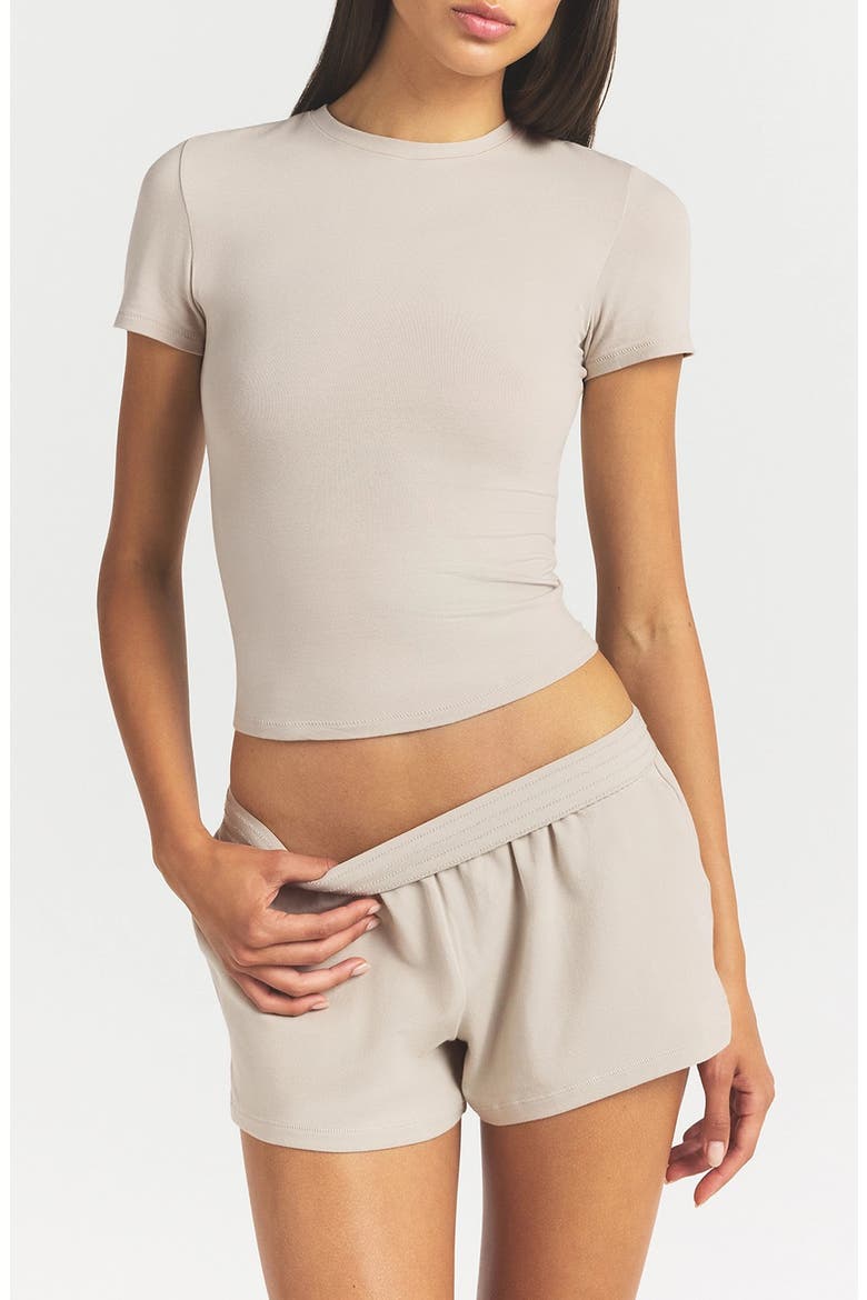 Stretch Cotton Jersey T-Shirt, Main, color, STONE