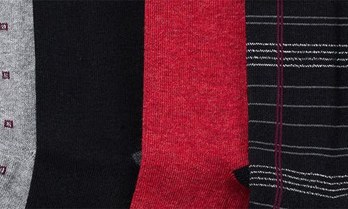 Calvin Klein Assorted 4-pack Dress Socks In Black