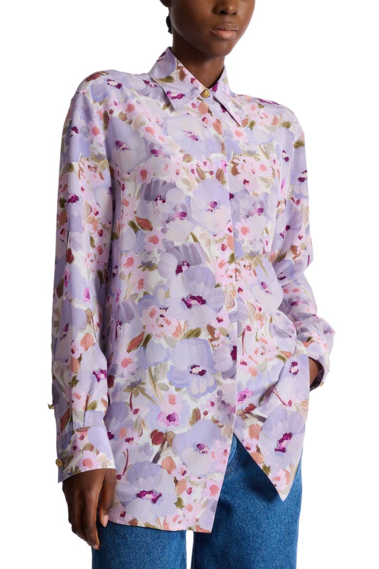 Printed cotton poplin shirt, Alternate, color, multicolor