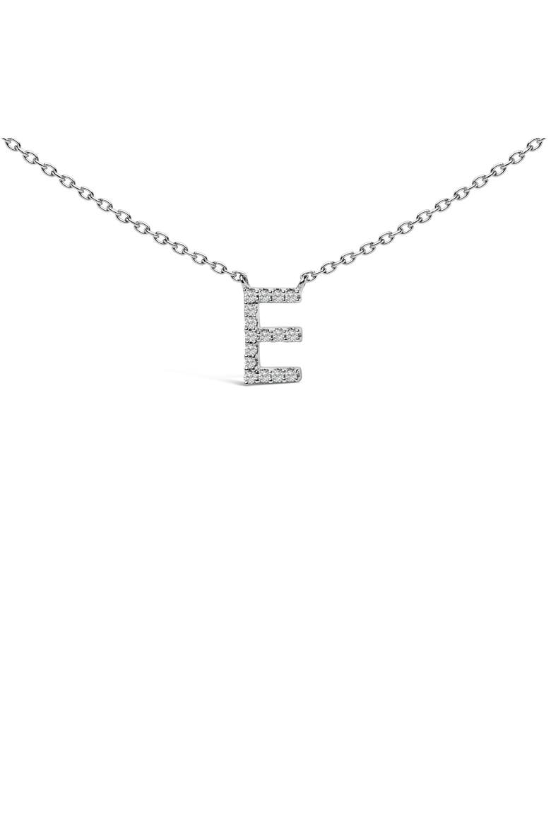 10K White Gold Diamond Accent "A-Z" Block Initial Pendant Necklace, Alternate, color, White Gold | E