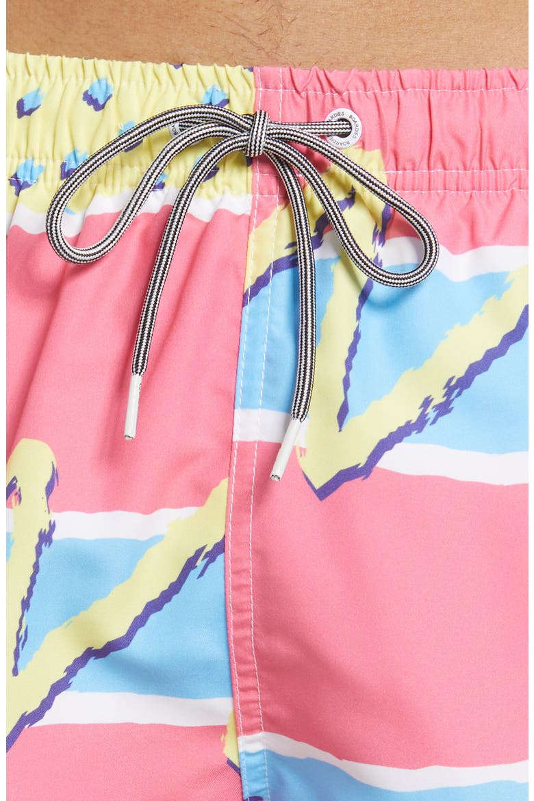 Print Swim Trunks, Alternate, color, PINK