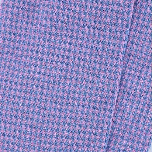 Trafalgar Doyle Houndstooth Design Mercerized Cotton Mid-calf Socks In Blue With Pink