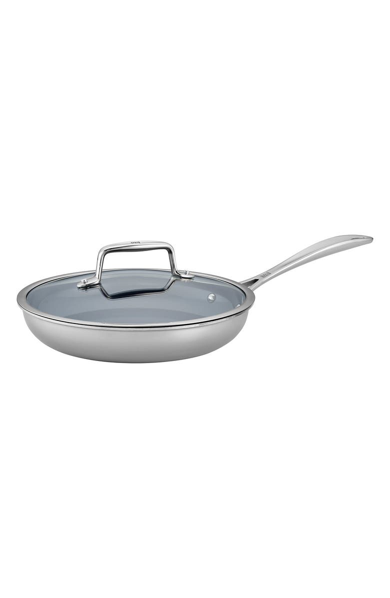 ZWILLING Clad CFX 9.5-Inch Nonstick Fry Pan with Lid, Main, color, Stainless Steel