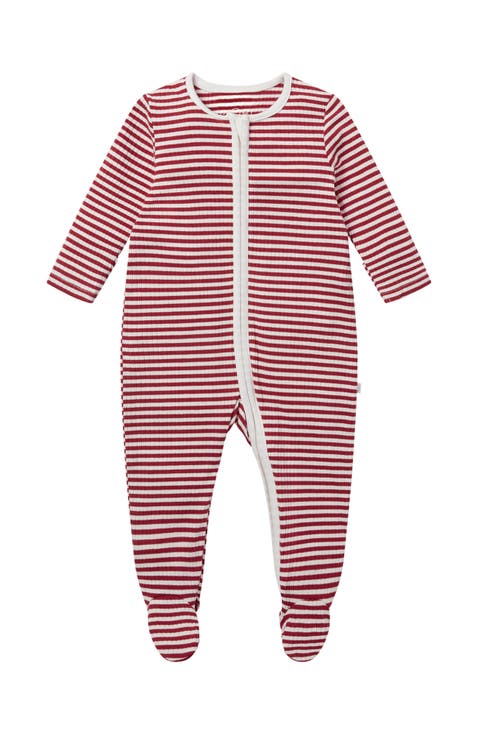 Rib Fitted One-Piece Footed Pajamas