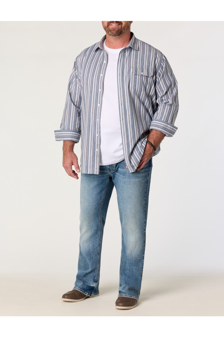 Big & Tall Multi Striped Sport Shirt, Alternate, color, BLUE MULTI