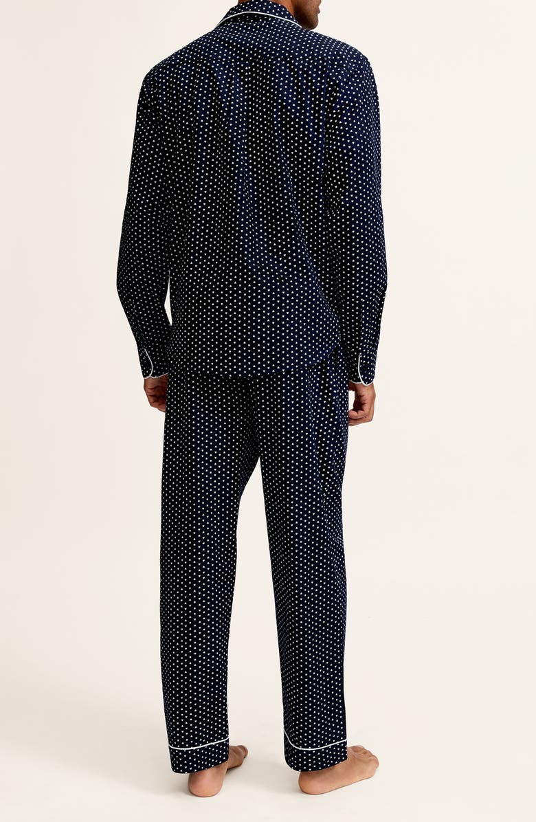 Petite Plume Heart Print Cotton Twill Pajamas, Alternate, color,