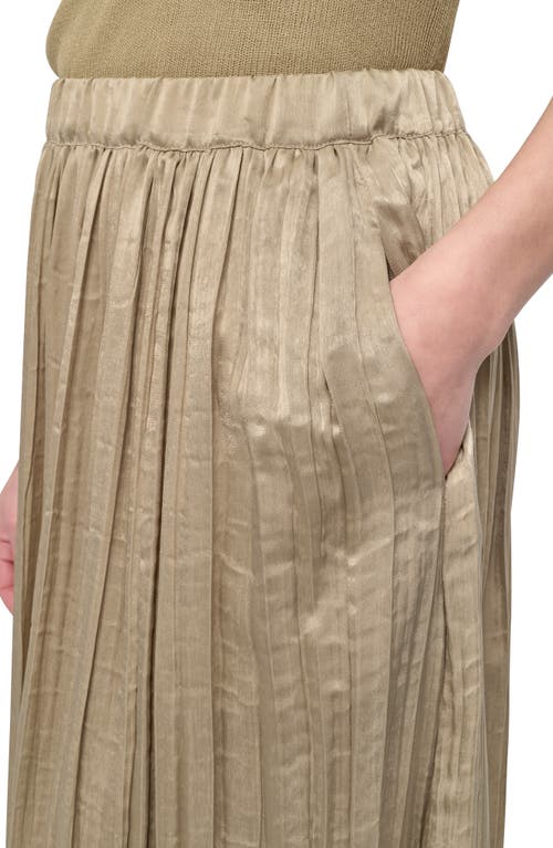 Dkny Crushed Pleated Midi Skirt In Green