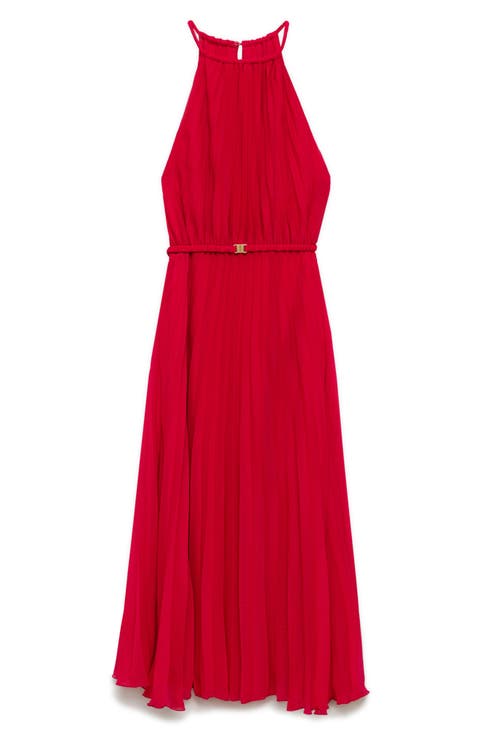 Pleated Midi Dress