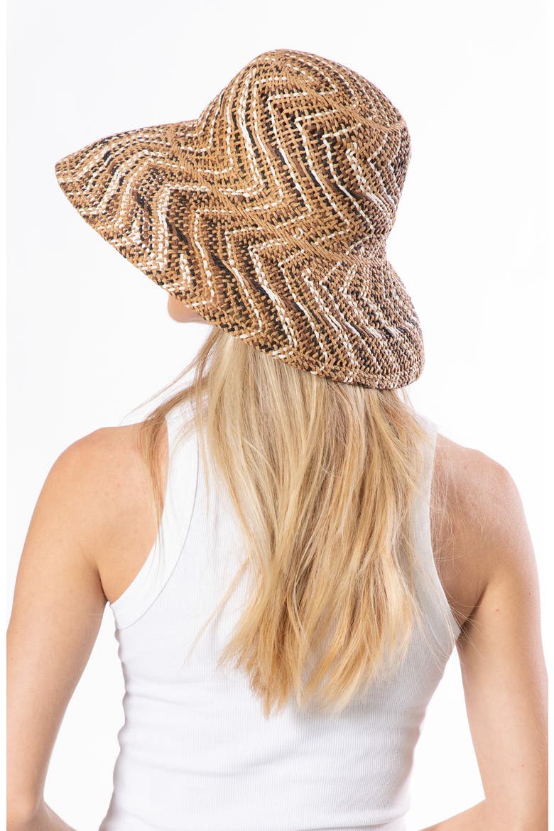 Briza Open Weave Round Crown Hat, Alternate, color, BROWN
