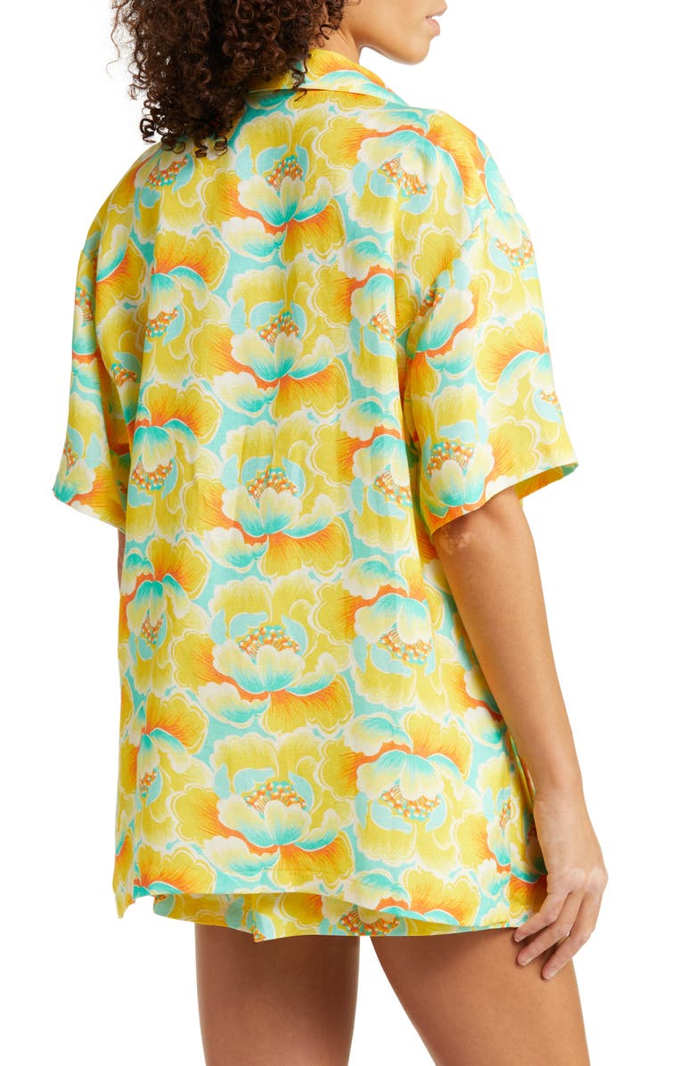 Kulani Kinis Oversize Button-Up Linen Blend Cover-Up Shirt, Alternate, color, 