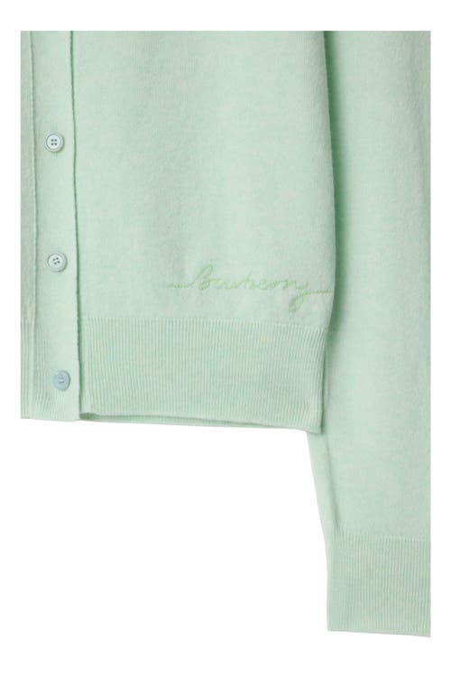 Burberry Cashmere Blend Cardigan In Green