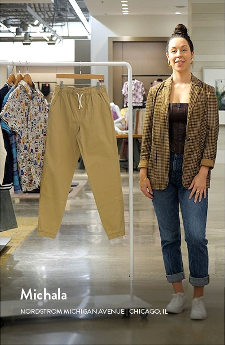 Kids' Drawstring Cotton Twill Joggers, sales video thumbnail