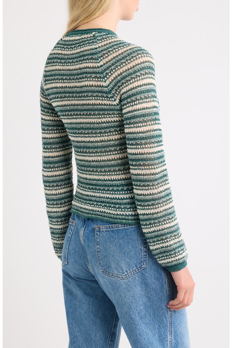 Texture Stripe Sweater, Alternate, color, GREEN