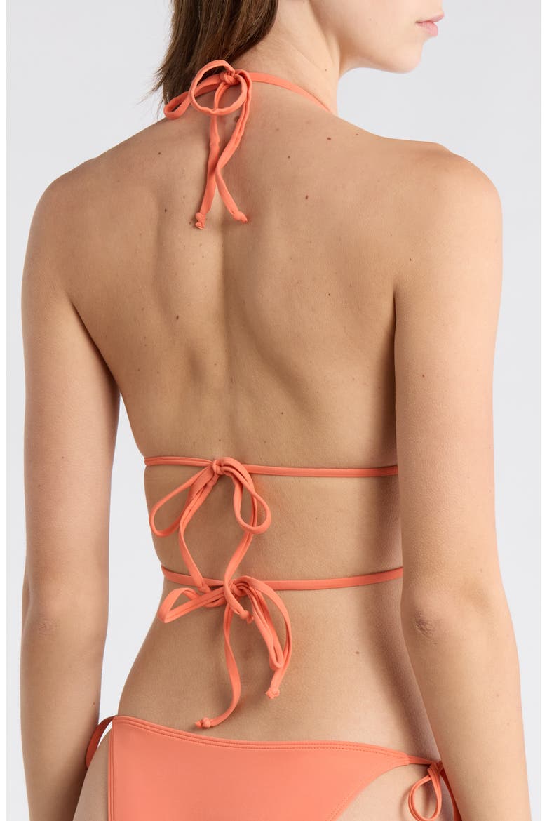 Ari Ring Triangle Bikini Top, Alternate, color, CORAL