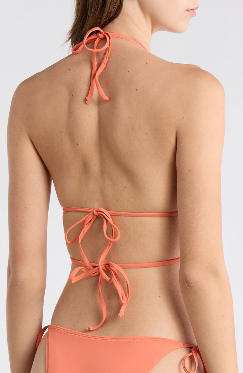 PacSun Ari Ring Triangle Bikini Top, Alternate, color, Coral