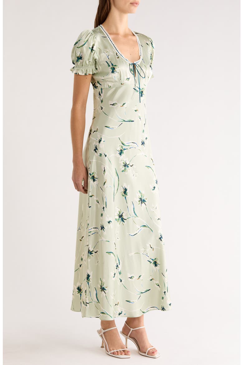 Allison Floral Tie Front Maxi Dress, Alternate, color, MINT LINNEA
