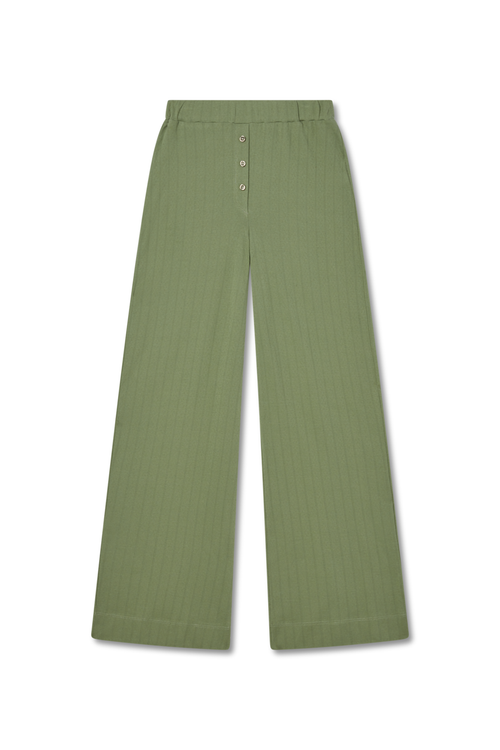 Vir Vita Pointelle Lounge Pant In Green