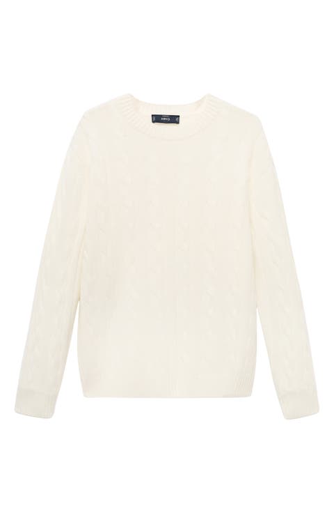 Braided Cable Knit Wool Sweater