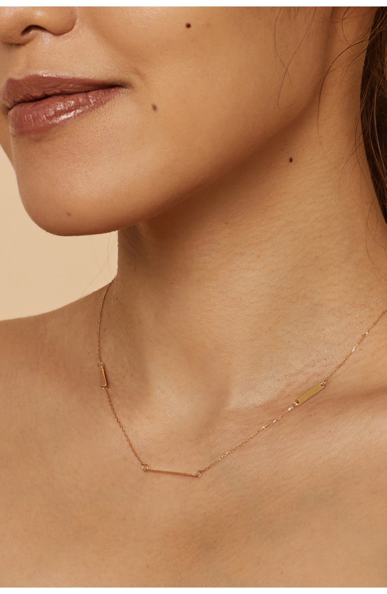 Oradina 14K Yellow Gold Brooklyn Bar Station Necklace, Alternate, color, 