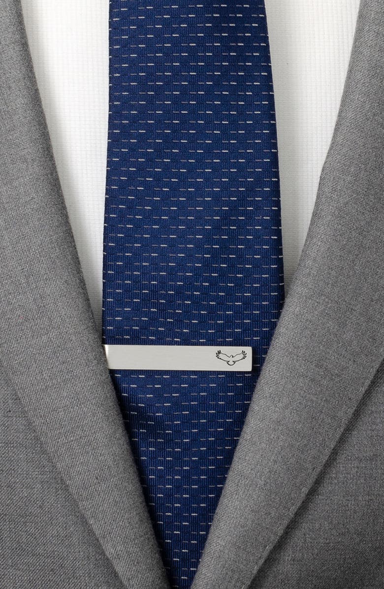 Cufflinks, Inc. Eagle & Message Tie Bar, Alternate, color, Silver