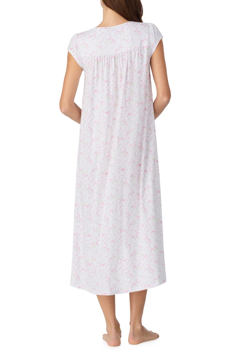 Eileen West Floral Cap Sleeve Cotton Nightgown, Alternate, color, Viney Flower